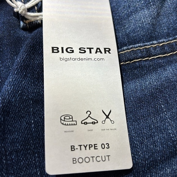 Big Star B-type 03 boot cut blue jeans,5 pocket inseam 33 - Picture 11 of 13
